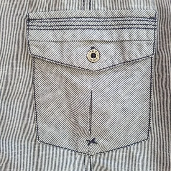 BKE Mens Shirt Size L Striped Standard Fit Long Sleeves Western 100% Cotton - Picture 4 of 11